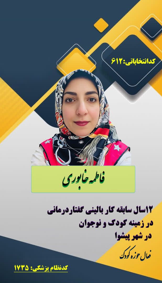 دکتر فاطمه خابوری گفتاردرمانگر تخصصی لکنت و اوتیسم